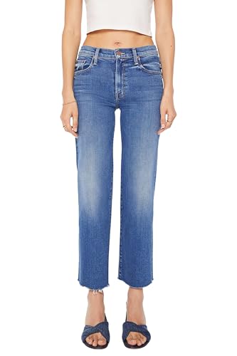 MOTHER Women's The Mid Rise Rambler Zip Ankle Fray Jeans