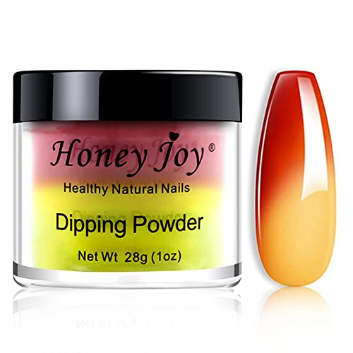 28g/Box Red and Beige Temperature Color Change Dip Powder Nails Dipping Nails Long-lasting Nails No UV Light Needed, (W-No.10)