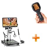 TOMLOV DM9B 7' Digital Microscope: 1080P 1200X Coin Microscope Magnifier+TOMLOV P10 Evo Digital Coin Microscope Black