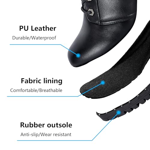 GARGOYLE BELLS Women's Knee High Boots Ladies Lace Up Motorcycle Boots with Zipper Soft Thigh High Riding Boots For Women2