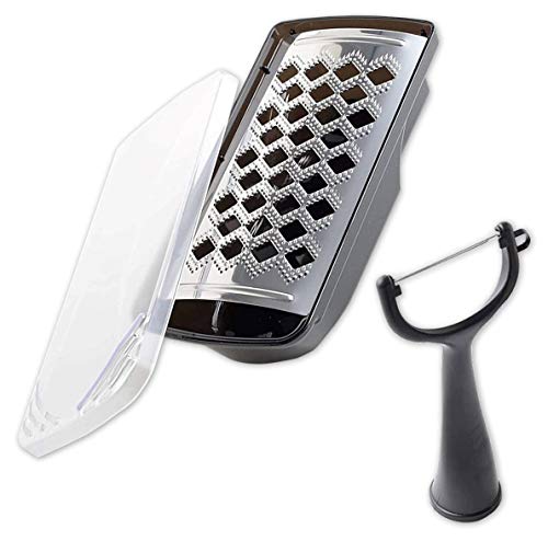 Ernest A-65684 Grater (Soft Grated Trima Senka), 2-Piece Peeler, Made in Japan, Black (Amazon.co.jp Exclusive)