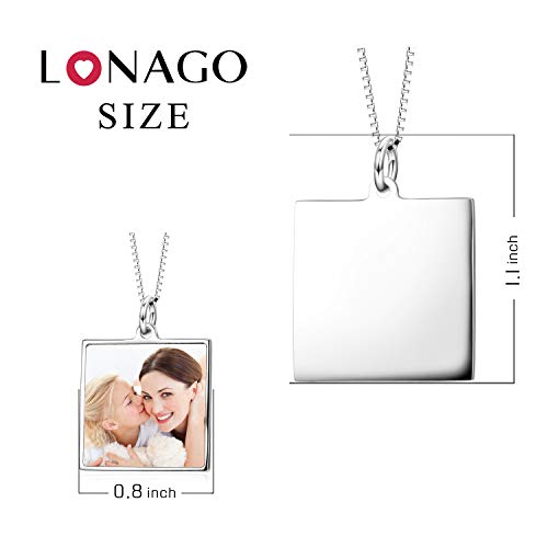 LONAGO Full Color Photo Picture Personalized Necklace Custom Etched Dog Tag Image Pendant with Message Name3