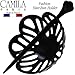 Camila Paris NV150 French Hair Bun Clip Maker Cover Cap Holder, Black, Round Dome Bun Hair Clip for Women Hair Updo, Styling Hair Bun Accessories for Women, No Slip and Durable, Made in France