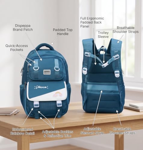 Image of ADSON kawaii Girls Travel School Bag|Backpack Of Large Capacity Aesthetic Stylish Girls Korean Laptop Bag Rucksack for School |College Bags Cute Bookbag for Teens Water Resistance 18 Inches