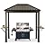 ABCCANOPY Grill Hardtop Gazebo 6x8 - Outdoor Metal Hard Top Gazebo, Permanent Galvanized Steel BBQ Gazebo Aluminum Framed Pavilion with Shelves for Patio Backyard Lawn Garden (Single Roof, Dark Brown)