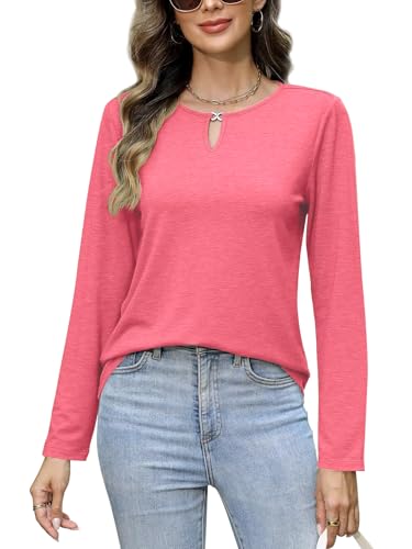 Long Sleeve Shirts for Women Crew Neck Women Long Sleeve Tops Casual Fall Tops Trendy Cute T Shirts Outfits Clothes2