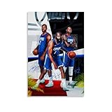 XPLOOT Basketball Star Kawhi Leonard&Paul George&James Harden Signed Poster Handsome Poster Art Decor Painting Aesthetic Wall Art Canvas for Bedroom Decor 12x18inch(30x45cm) Unframe-style