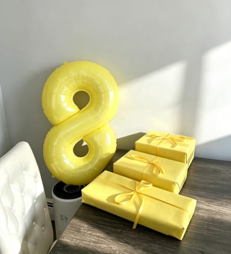 Image of 0 Balloon 40 inch Yellow Number Balloons for 10th Birthday Party Decoration | Saturated Color, Large 40 inch, With Inflation Straw & Hanging Holes, Great for Thanksgiving, Labor Day, Vintage Theme Party
