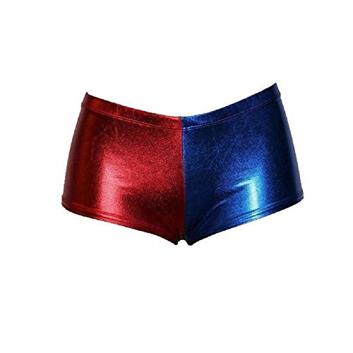 janisramone Womens and Kids Halloween Costumes Shiny Wet Look Red and Blue Cosplay Jackets Knickers Hotpants Leggings Skater Skirt Daddys Little Monster T Shirt Fancy Dress Costumes