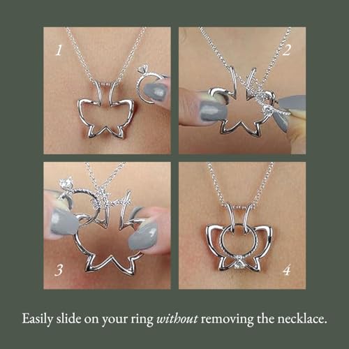 Collier pour bague de mariage en acier original et oxyde de zirconium