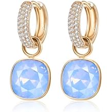 XUPING Hoop Earrings for Women Trendy Dangle Crystal Huggie 14k Gold Plated CZ Earrings Cubic Zirconia Hypoallergenic Earring Jewelry