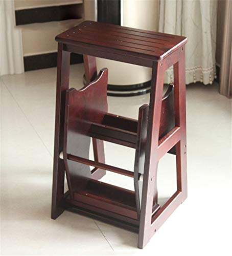 Escalera de taburete plegable con 3 capas de madera maciza estable 3
