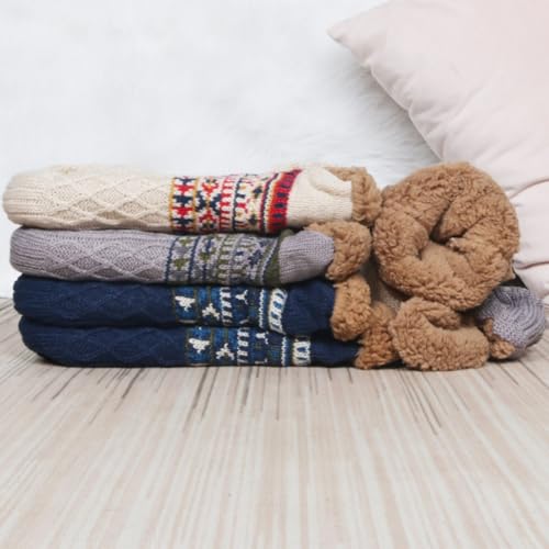 Image of Slipper Socks for Adults Women Men Non Slip Warm House Socks with Grips Winter Thick Fuzzy Cabin Thermal Socks Cozy Gifts for Husband Wife