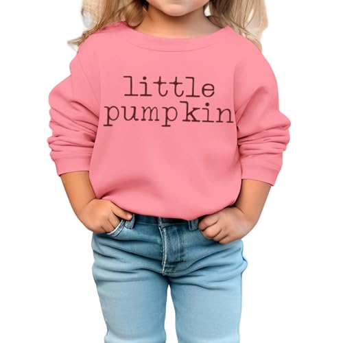 Toddler Baby Girls Halloween Sweatshirt Little Pumpkin Crewneck Pullover Tops Long Sleeve Outfit Shirt Fall Clothes