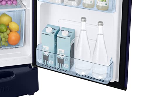 Image of Samsung 183 L 2 Star Digital Inverter Direct-Cool Single Door Refrigerator (RR20C2Z226U /NL, Mystic Overlay Blue, Base Stand Drawer)