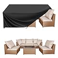BALEINE Patio Furniture Covers, 108×82 Outdoor Furniture Cover Waterproof, Heavy Duty Oxford Patio Table Cover for Outdoor Table, Chair, Sofa, Desk (Black 108"L×82"W×28"H)