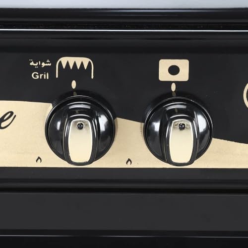 بوتاجاز 5 شعلة يعمل بالإشعال الذاتي من فيرست كوك، لون أسود وذهبي، مقاس 80 × 60 سم