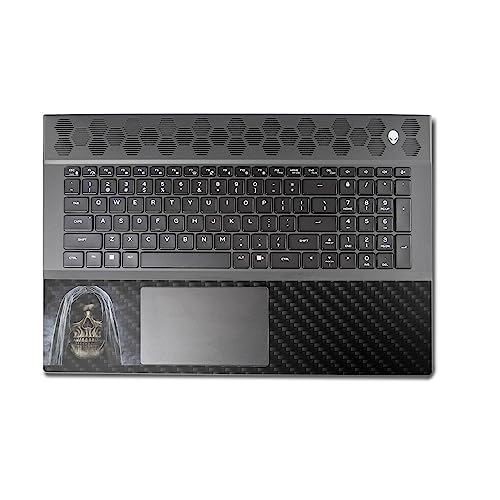Image of MightySkins Carbon Fiber Skin Compatible with Alienware M18 R1 (2023) Full Wrap Kit - Reaper Skull | Protective, Durable Textured Carbon Fiber Finish | Easy to Apply & Change Styles | Made in The USA