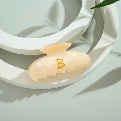 Image of LILIE&WHITE Acrylic Letter Hair Clips For Women Stylish B Monogram Hair Claw Alphabet Hair Clip Fashion Glitter Claw Clip Elegant And Durable Hair Accessory Large Hair Clips B