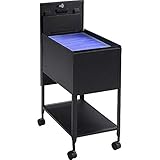 File Cart on Wheels Lockable Organizer Storage Rolling Office Sliding Cover Keylock Shelf Storage Utility Roller Standing Wheeled Modern Single Tier Letter Size Lightweight & eBook by BADA Shop