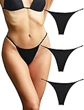 kuku panda perizoma da donna sexy hot filo tanga mutande in cotone senza cuciture intimo pacco da 3 slip (nero, medium)