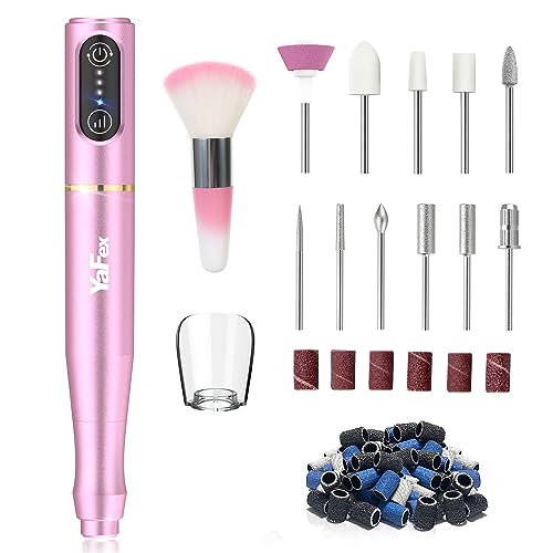 Yafex Electric Nail Drill Cordless, Rechargeable Nail File Machine With Nail Drill Bits, Usb Portable Efile, Sanding Bands For Acrylic Gel Nails, Manicure Pedicure Polishing (A-Premium Pink) #TOP8