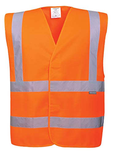 Image of Portwest Hi-Vis Band and Brace Vest Visibility Reflective Safety Security Work Top ANSI 2 | Orange, 4X /5X Large, ANSI /ISEA 107 Class 2, Regular Fit, 100% Polyester, Hook and Loop Closure, High Visibility, Traffic