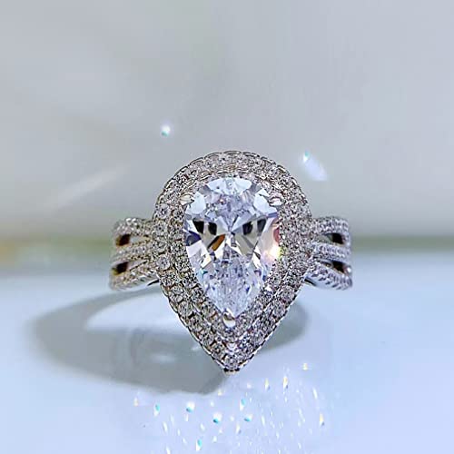 Salons de diamant en carbone à eau 7 * 10 mm pour femmes avec bijoux de mariage en argent