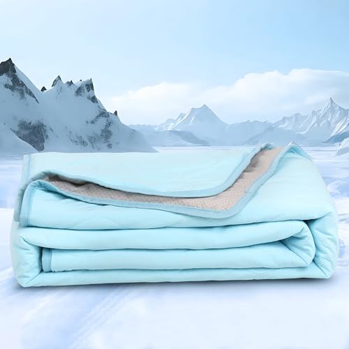 Cooling Blanket for Dogs - Q-MAX>0.4 Waterproof Pet Throw Blanket Bed Cover, Non-Slip Dog Blankets for Couch Protector, Washable Furniture Cover for Summer, Blue,50x60