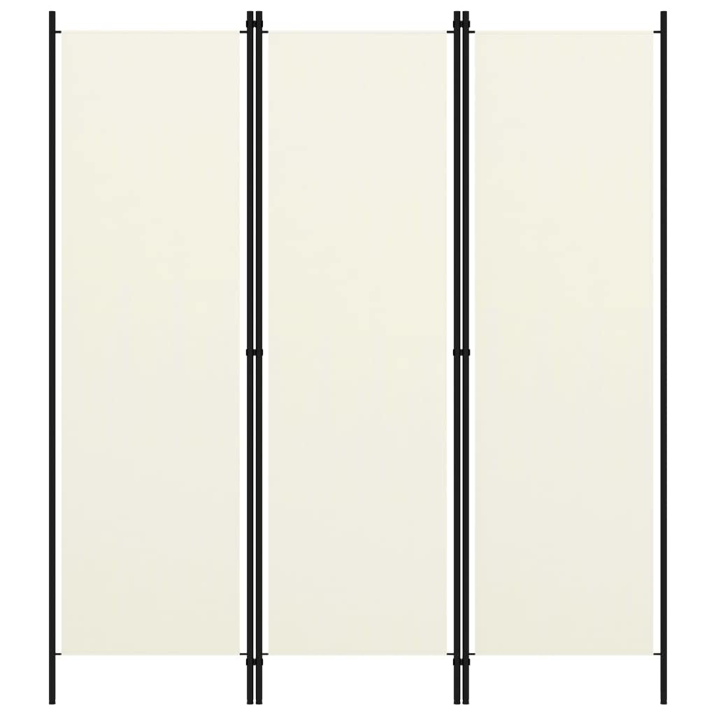 vidaXL 3-Panel Room Divider Folding Panel Screen Movable Partition Privacy Separator Wall Furniture Indoor Bedroom Office White 150x180 cm