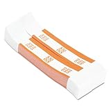 Dunbar Security Products Currency Straps, Orange Money Bands, 50 (1000 Pack)