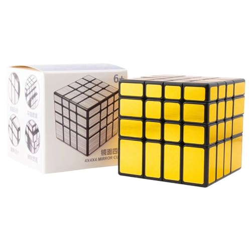 Image of SengSo Mirror 4x4 Shape Mod Speed Cube | Gold Finish | World's First Mass-Produced 4x4x4 Mirror Cube, Shape-Shifting Logic Puzzle for Advanced Solvers, Golden