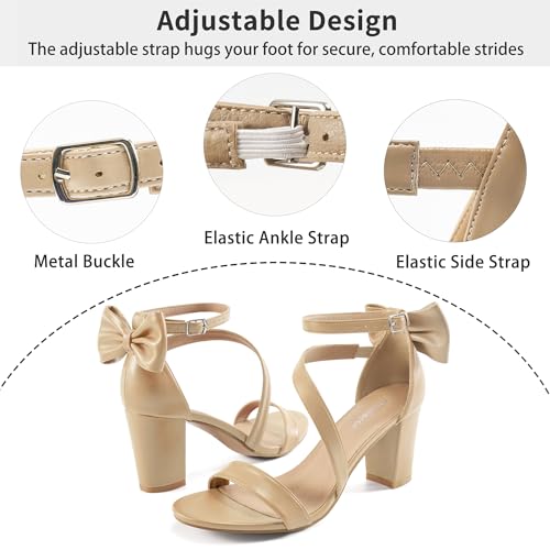 Image of Reimferce Womens Comfortable Heels for Wedding: No Blisters & Sore Feet by 40% Better Shock Absorption During Wedding - 8-Hour Keeping Pain-Free for Brides & Bridesmaids