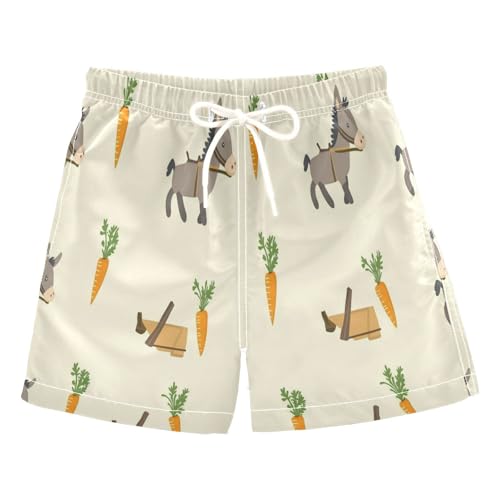 Donkey Carrot Boys Swim Trunks Toddler Beach Board Shorts Quick Dry Kids Swimwear Bathing Suits M
