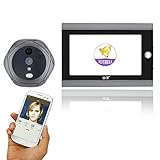 720P WiFi Inalámbrico Digital Mirilla Visor de Puerta 7 Pulgadas Puerta de Video Frontal Mirilla Cámara WiFi Timbre con intercomunicador o Tomar una Foto o Tomar un Video