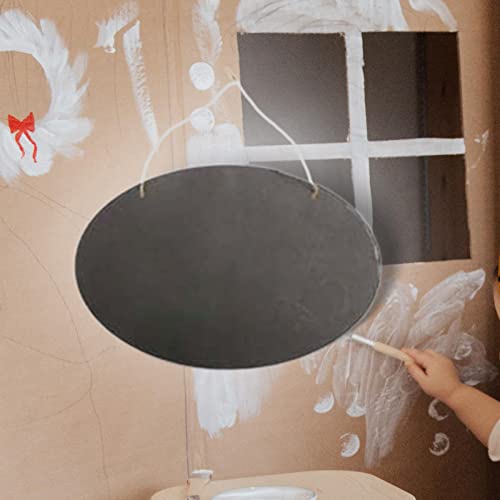 Bothyi Small Hanging Chalkboards Signs Wooden Blackboard Slate Board For Writing Reusable Mini Chalkboards Signs For Birthday Food Labels Bar, Oval #TOP4