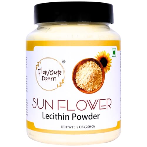 Flavour Drum Sunflower Lecithin Powder (7oz / 200g) | Non-GMO Natural Emulsifier for Smooth Texture in Baking & Beverages