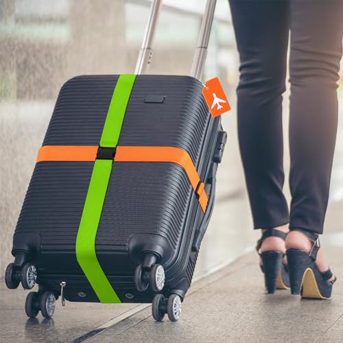 Image of Luggage Straps Tag for Suitcases TSA Approved Travel Belt 8 Pack by Chelmon (Mixed Colors)