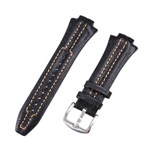 Bracelet montre cuir 17x27mm Vantor pour rehausser l'élégance de votre boîtier SNL029P2 noir