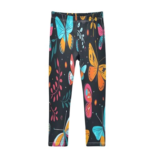 Toddler Girls Leggings Printed Yoga Pants Leggings Orange Blue Yellow Butterfly for Kids