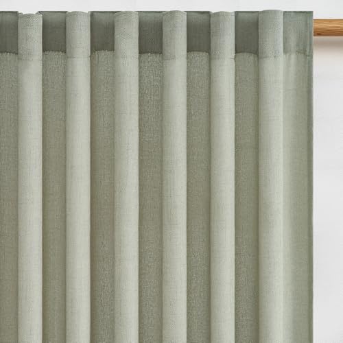 Cortinas cortas lino semitransparentes MRTREES evitan miradas vecinas 3