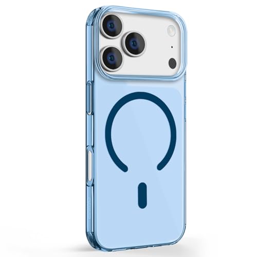 Image of GRIPP Aero Case Compatible with Mag-Safe for iPhone 17 Pro | 1.2mm Ultra-Slim, Anti-Yellowing, Anti-Slip Grip, Raised Edges, Scratch Resistant, Feather Light Transparent Tinted Back Cover - Blue
