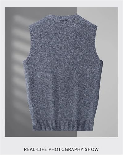 Men's Fashion Autumn Winter V-Neck Knitted Vest Sleeveless Cardigan Wool Sweater Waistcoat4