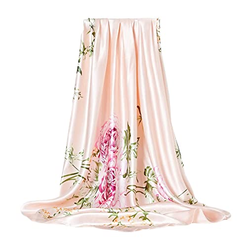FAIRYGATE Foulard Foulard en Soie De Soie pour Femmes Petites Châles De Mode Foulards De Cheveux Féminin Sac Carré Foulards 90x90cm 75009 Cover