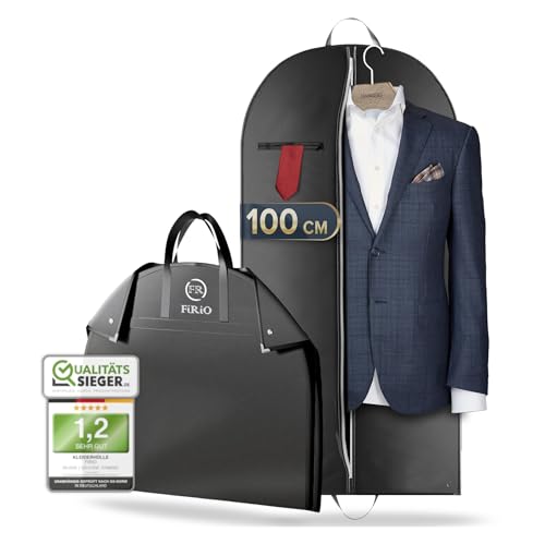 FiRiO 1 x Borsa Porta Abiti da Viaggio Pieghevole di Alta Qualità - FINO AL 50% PIU SPESSO MATERIALE - Custodie per Abiti & Camicia - Porta Vestiti da Viaggio e da Riporre per Uomo e Donna - 100x60cm
