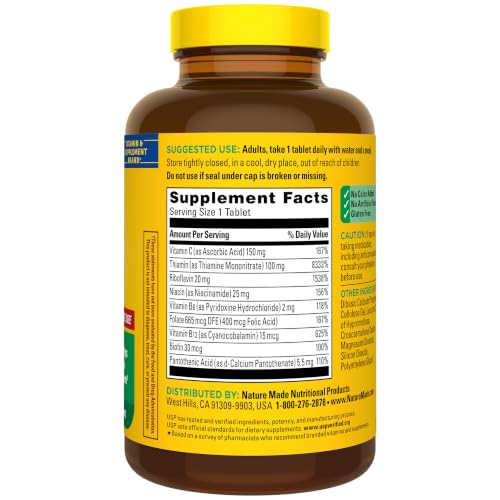 Nature Made Super B Complex with Vitamin C & Folic Acid, 360 Tablets - image 9