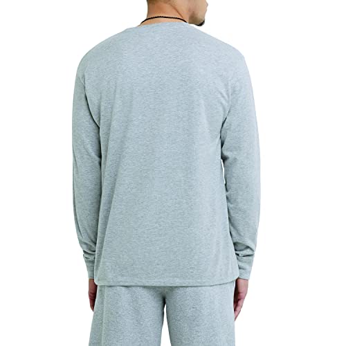 Champion Men's Classic Jersey Long Sleeve T-Shirt, Oxford Gray, L2