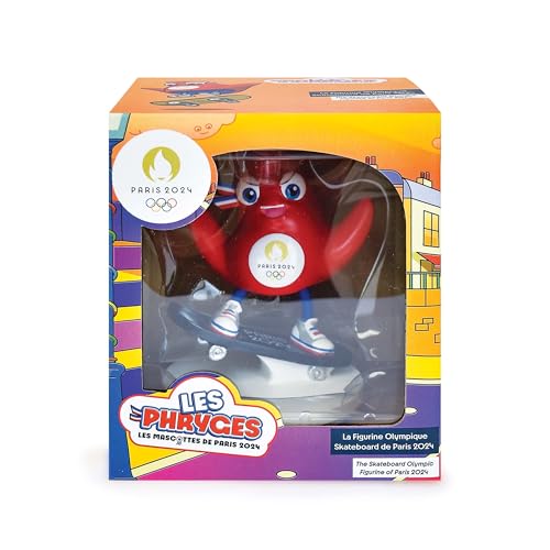 Doudou et Compagnie - JO2510 Phyrge Skateboard Mascot Figure - Official Licence of the Paris Olympic Games 2028-13 cm - Red - Image 2
