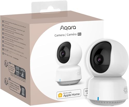 Aqara 2K Innenraum Sicherheit Kamera E1, Schwenken & Neigen, HomeKit Secure Video, Zwei-Wege-Audio, Nachtsicht, Personenverfolgung, Wi-Fi 6, Unterstützt HomeKit, Alexa, Google Home, SmartThings, IFTTT