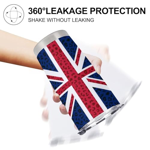 Posavasos para auto con diseño de leopardo y bandera UK 4 piezas miniatura 6